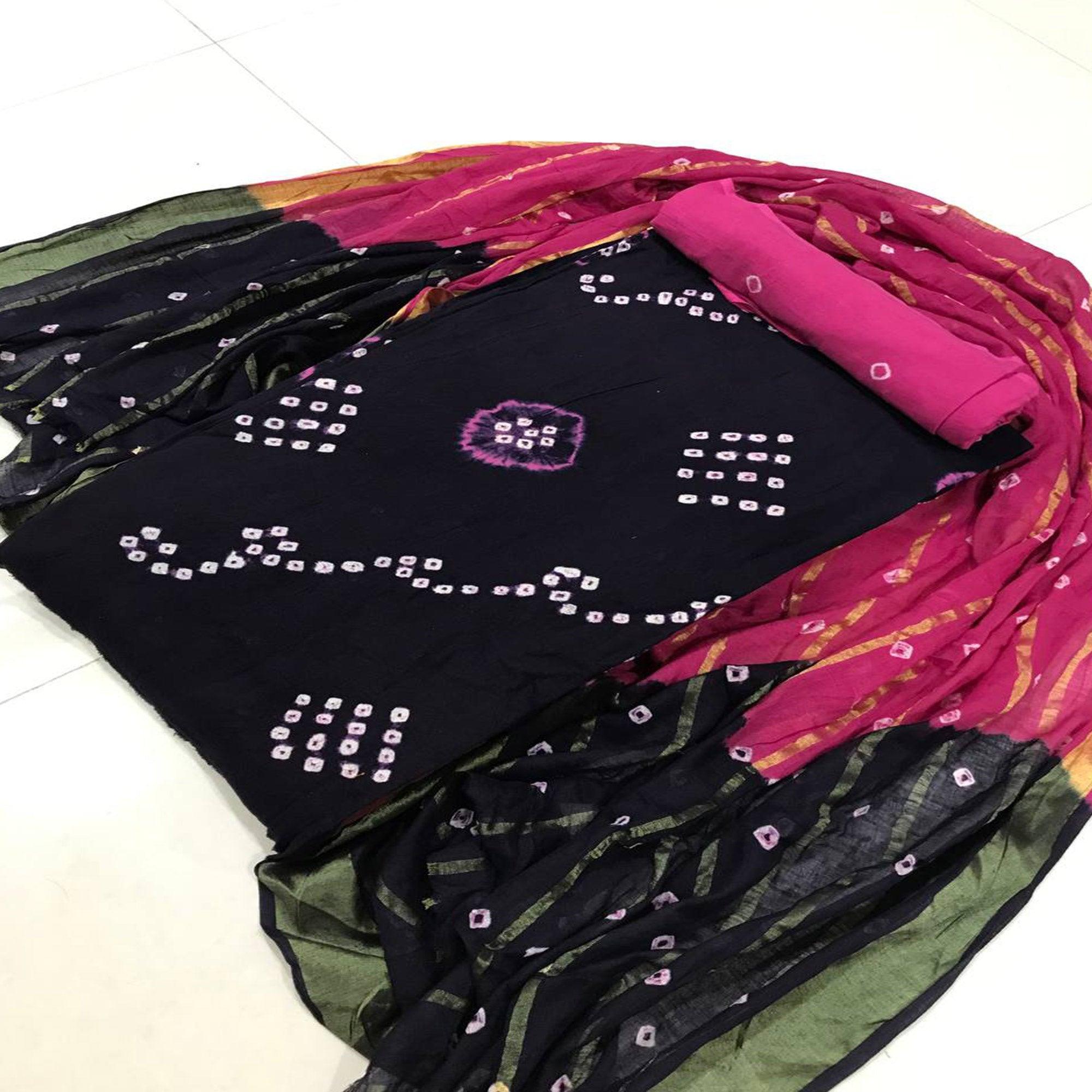 Blue Casual Wear Printed Pure Cotton Dress Material - Peachmode