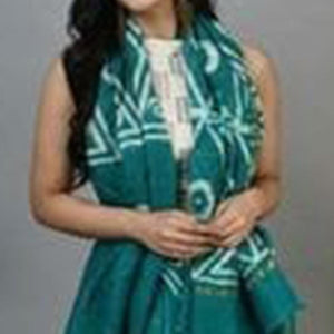 Blue Digital Printed Linen Saree - Peachmode