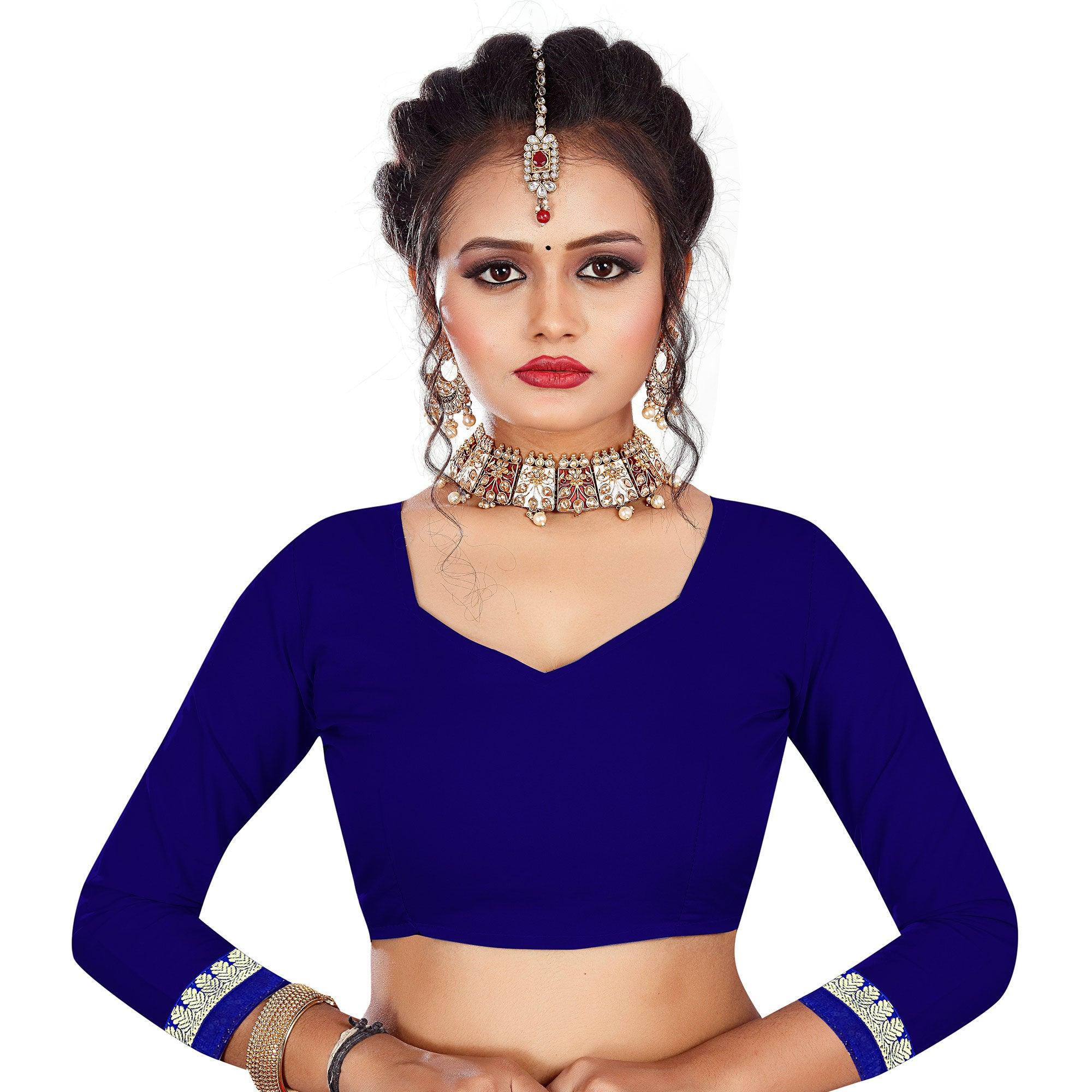 Blue Festive Wear Bandhani Printed Georgette Saree With Lace Border - Peachmode