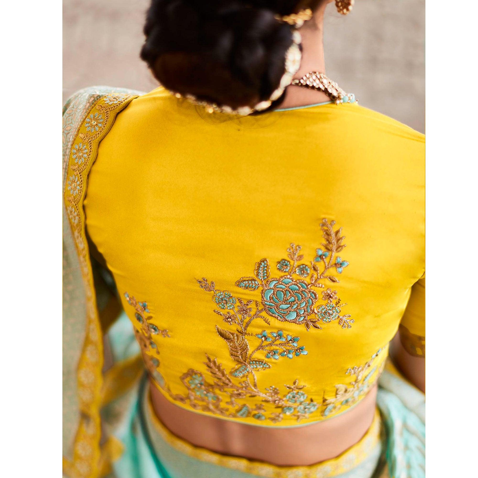 Blue Festive Wear Woven Dola Silk Saree - Peachmode