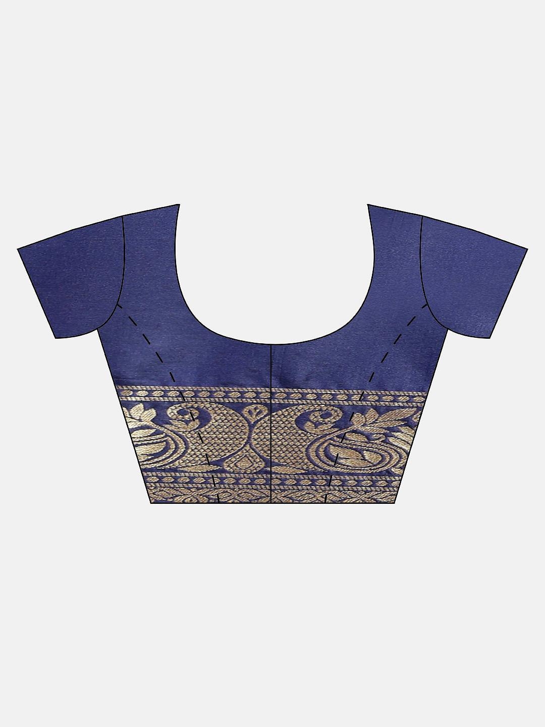 Blue Festive Wear Woven Kanjivaram Silk Saree - Peachmode