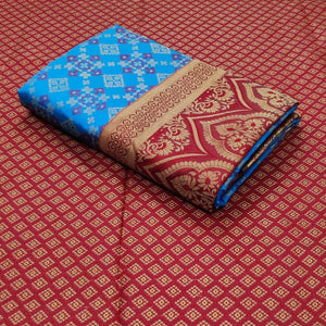 Blue Festive Wear Woven Patola Silk Saree - Peachmode