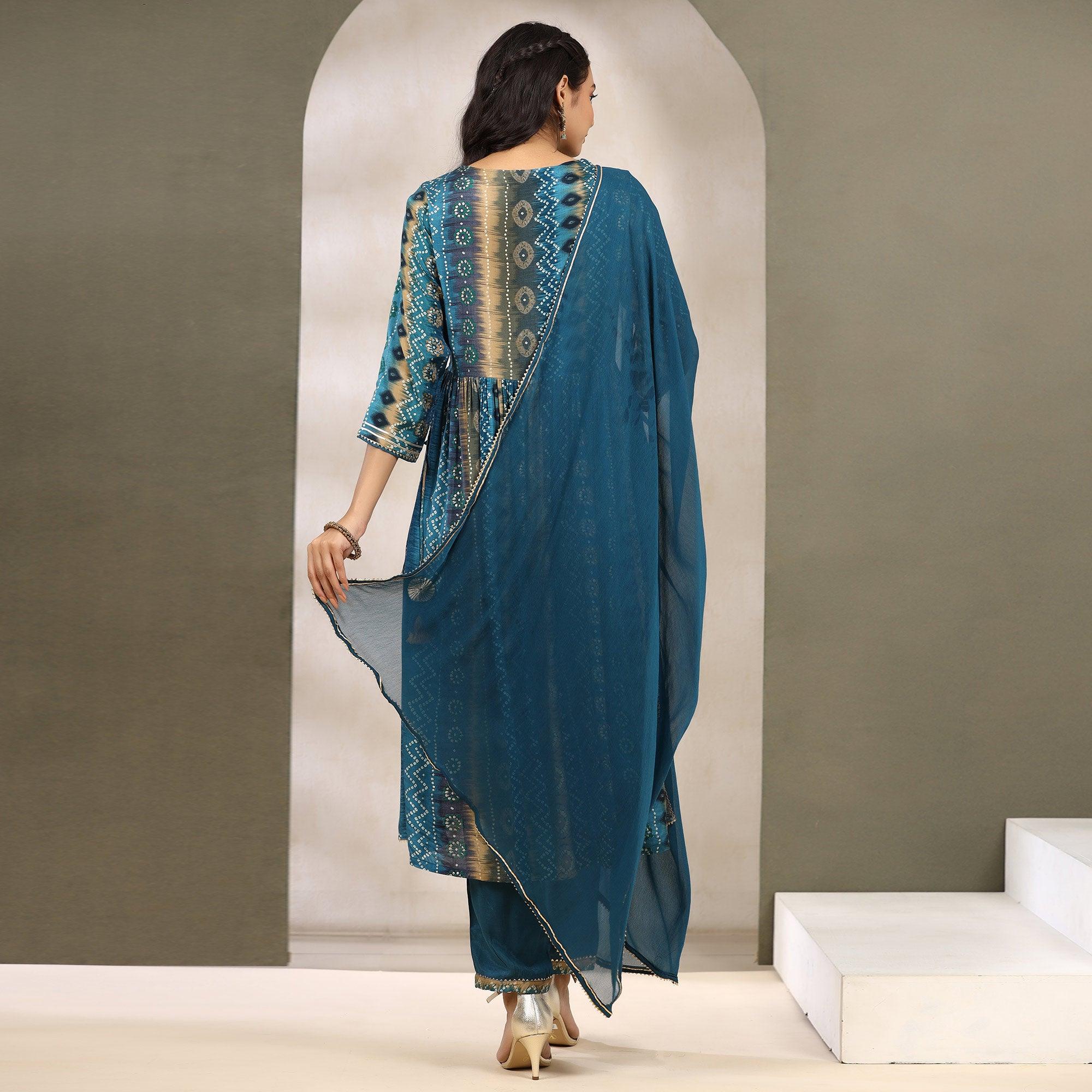 Green Heavy Muslin Anarkali Anarkali main image 0