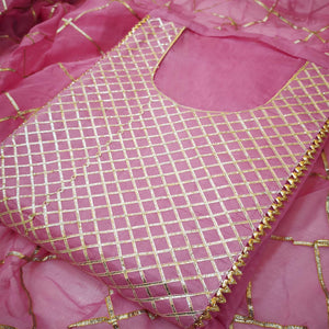 Breathtaking Light Pink Colored Partywear Embroidered Modal Dress Material - Peachmode