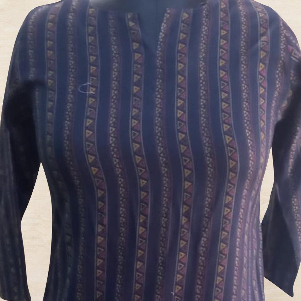 Capricious Navy Blue Colored Casual Wear Printed Cotton Top - Peachmode