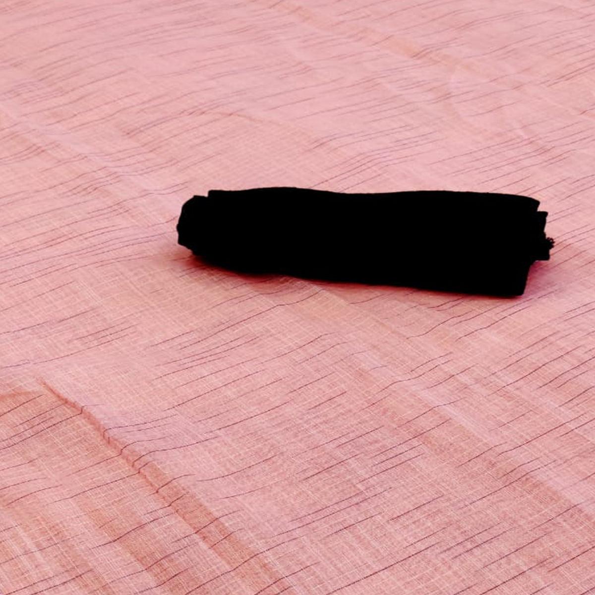 Capricious Pink Colored Casual Wear Solid Cotton Saree - Peachmode