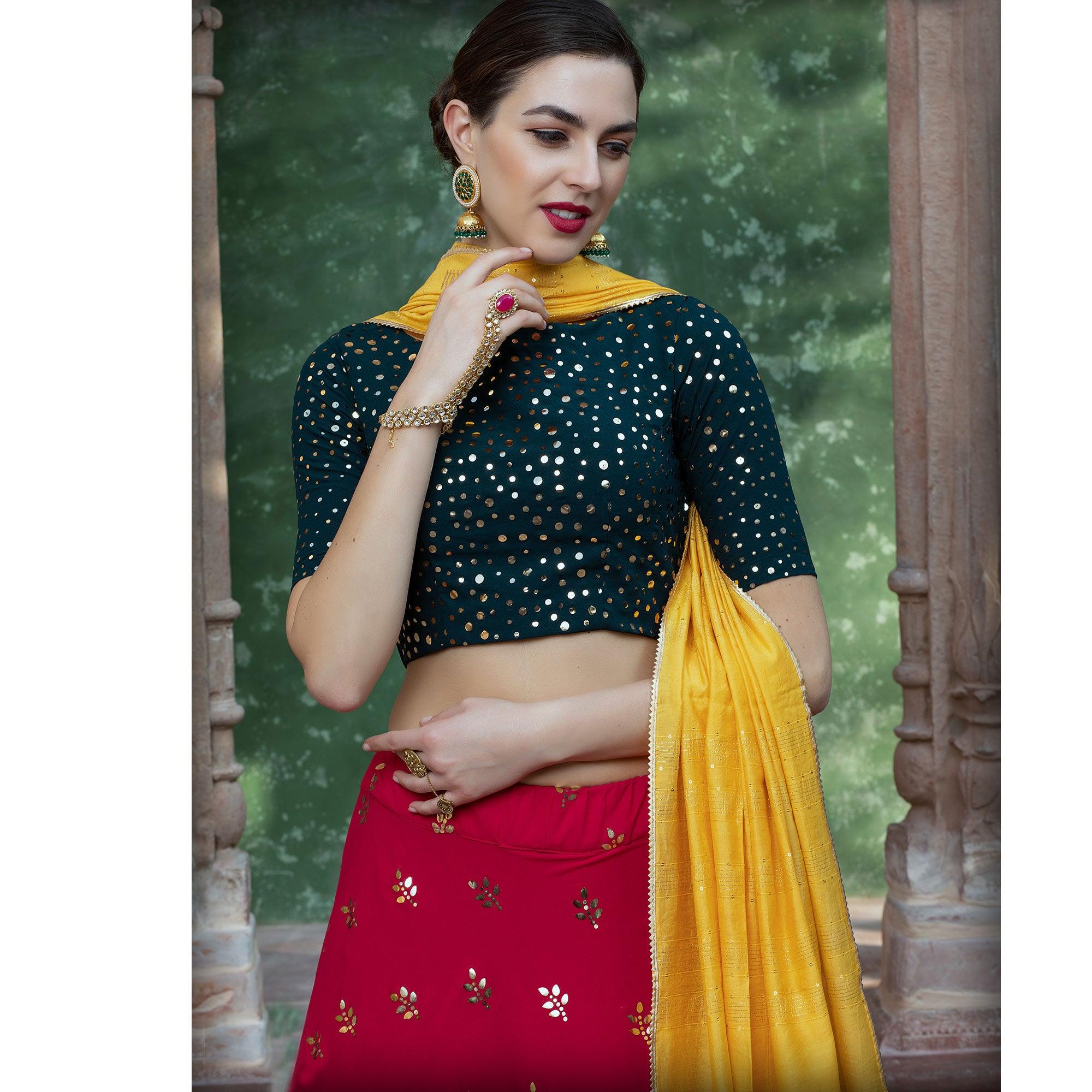 Capricious Raani Coloured Festive Wear Fancy Sequence Work Georgette Lehenga Choli - Peachmode