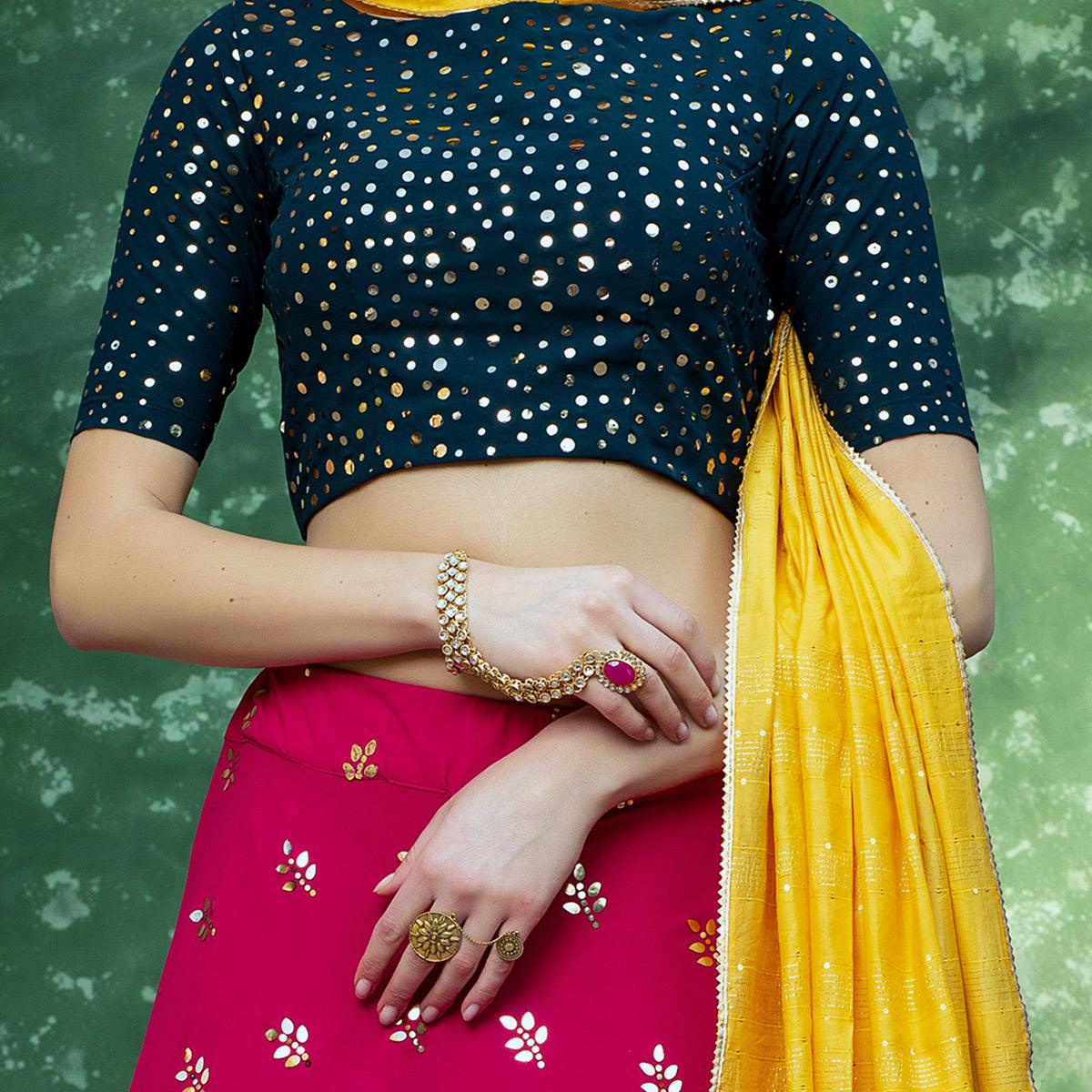 Capricious Raani Coloured Festive Wear Fancy Sequence Work Georgette Lehenga Choli - Peachmode