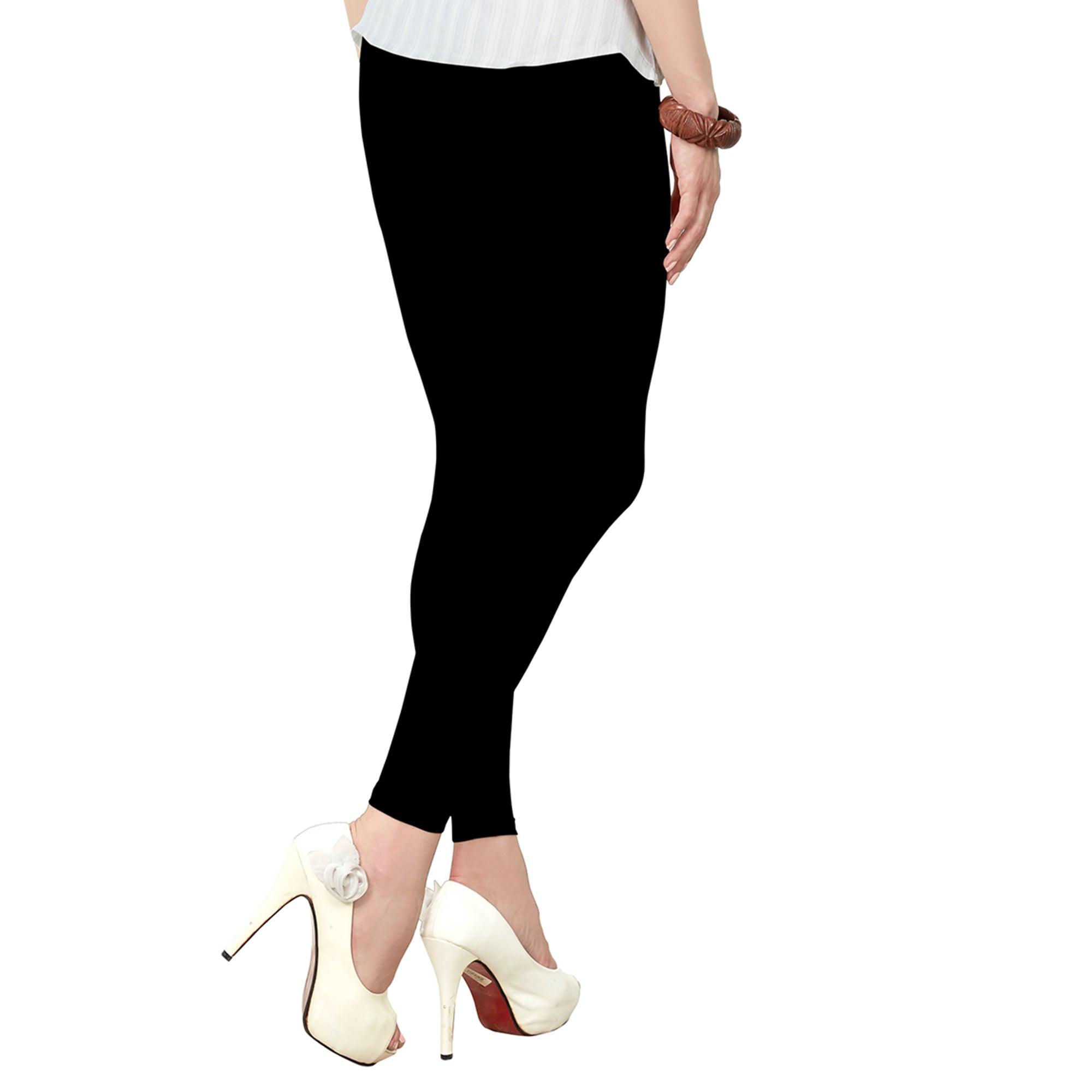 Captivating Black Colored Casual Wear Ankle Length Leggings - Peachmode