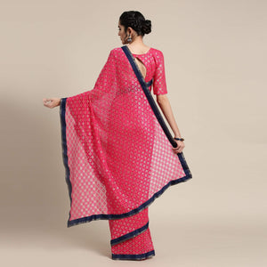 Captivating Pink Colored Partywear Net-Art Silk Saree - Peachmode