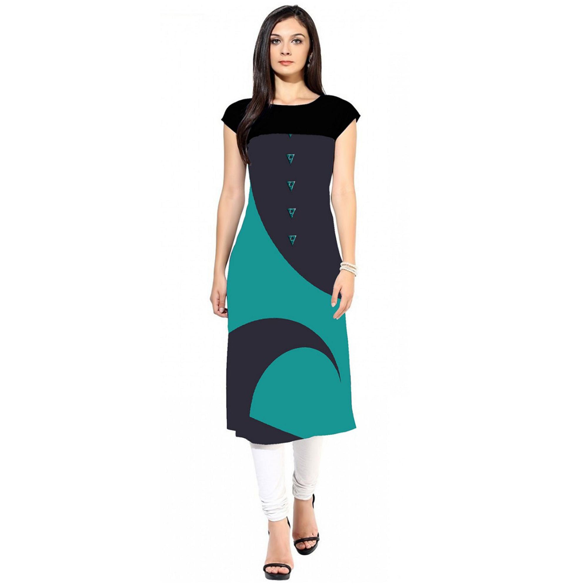 Casual Printed Crepe Kurti - Pack of 2 - Peachmode