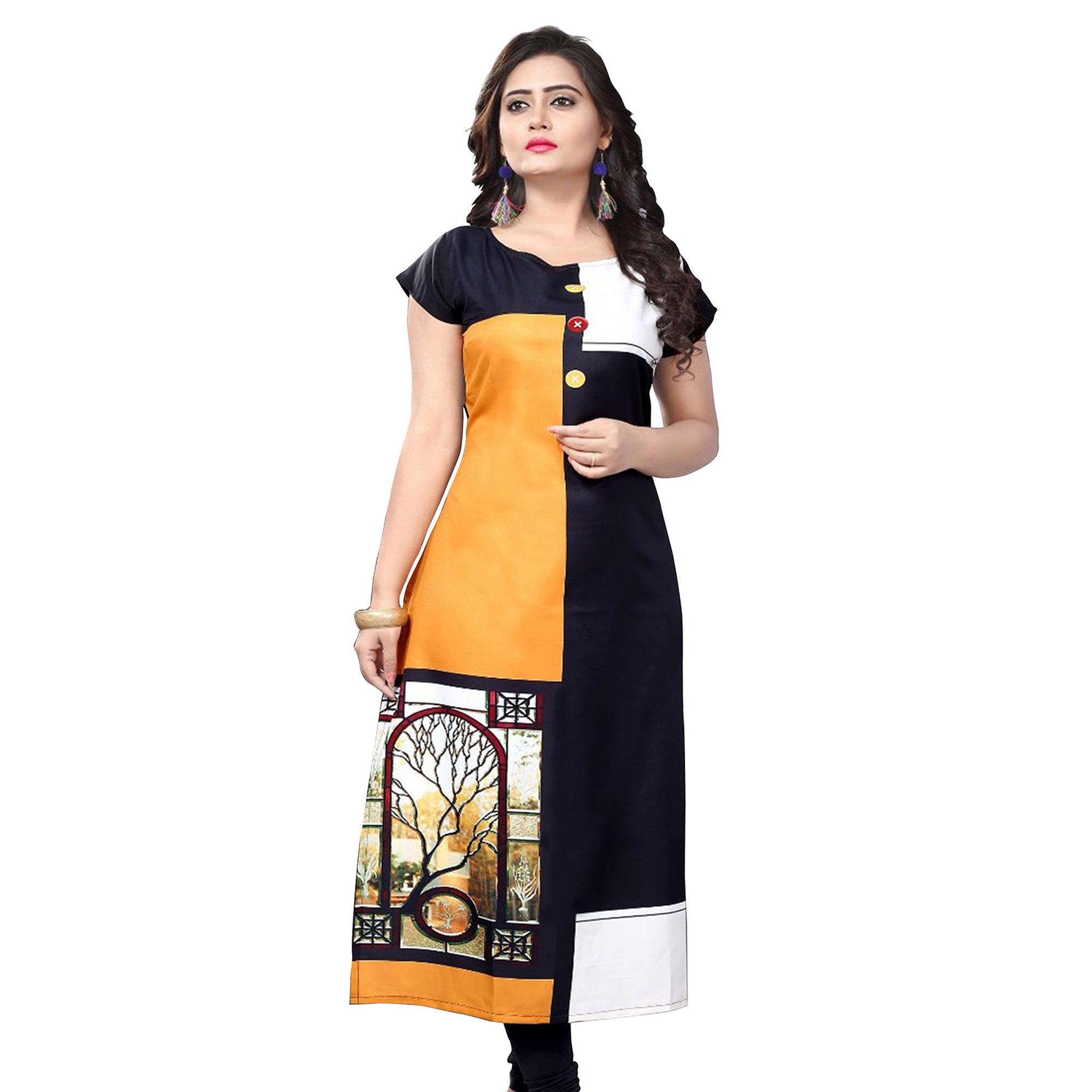 Casual Printed Crepe Kurti - Pack of 3 - Peachmode