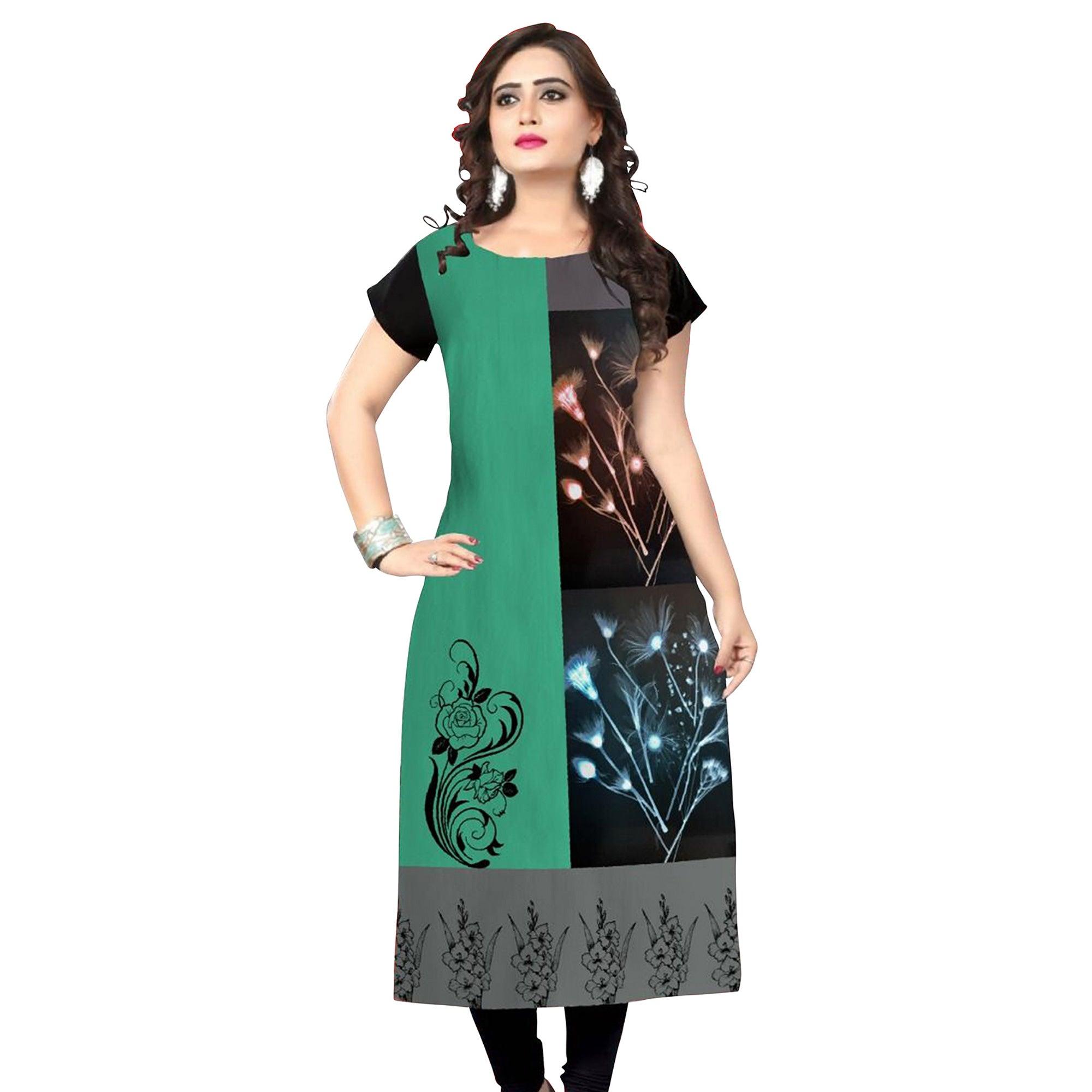 Casual Printed Crepe Kurti - Pack of 3 - Peachmode