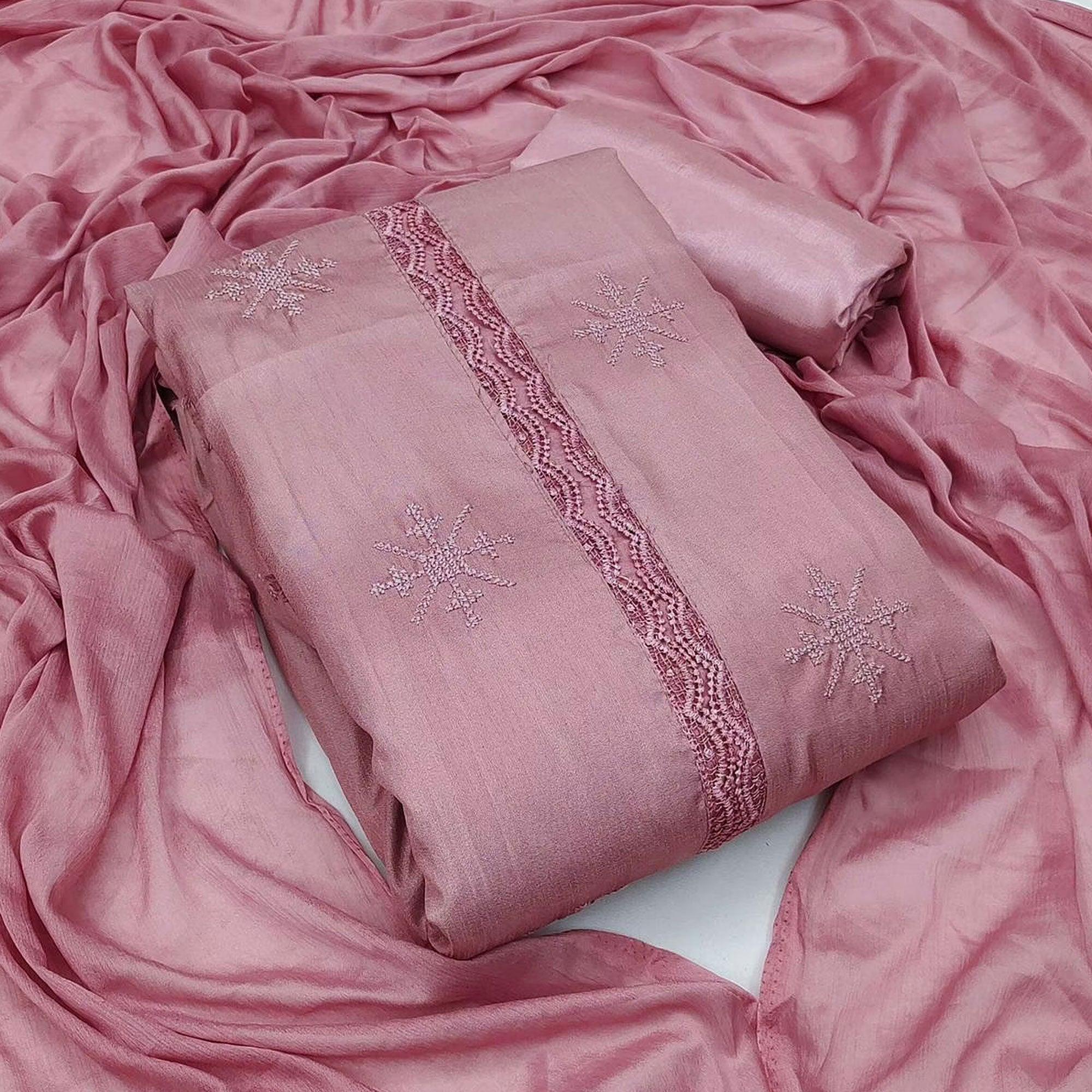 Buy Women's Raw Silk Dress Material (3002_Maroon & Multi_X-Large) online |  Looksgud.in