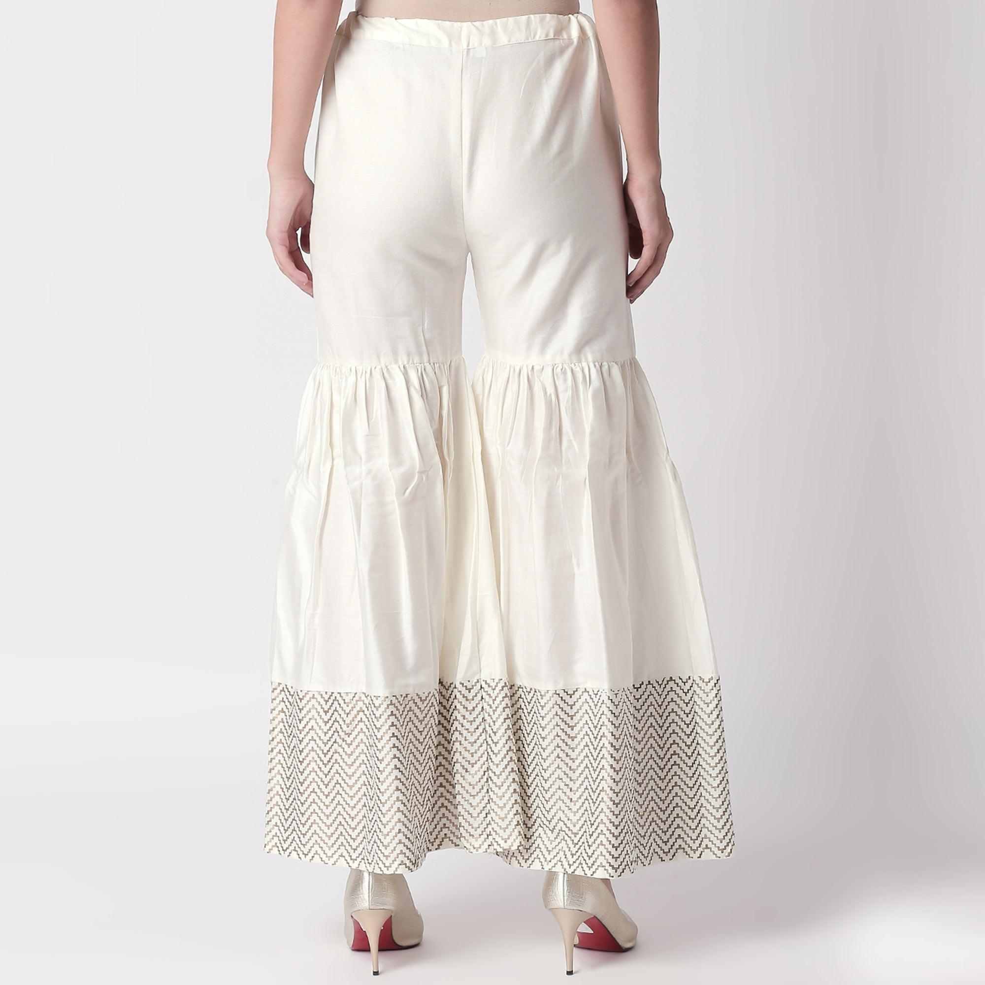 Charming Brown Colored Casual Embroidered Silk Kurti-Sharara Set - Peachmode