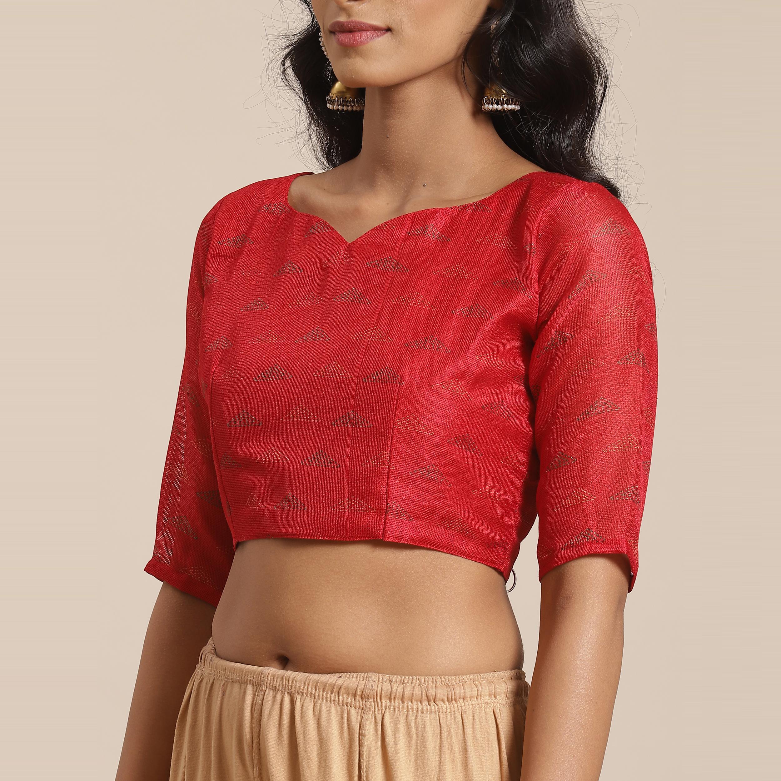 Charming Red Colored Casual Wear Printed Jute Silk Saree - Peachmode