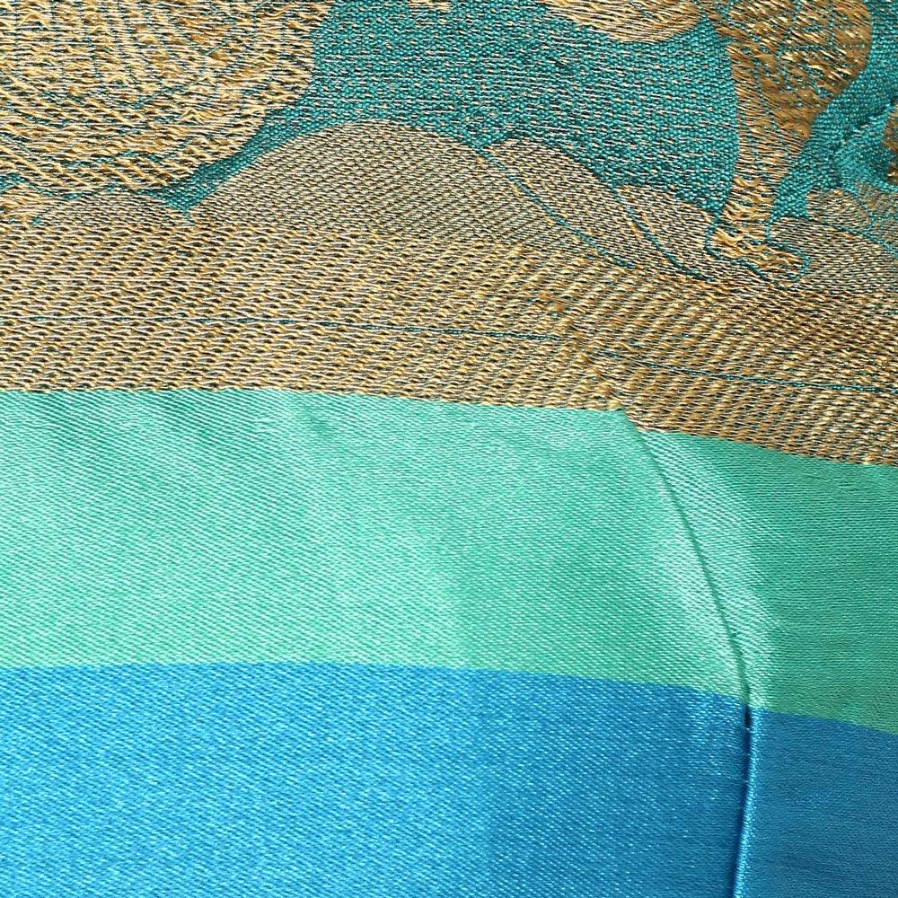 Charming Turquoise Green Colored Festive Wear Cotton Weaving Saree - Peachmode