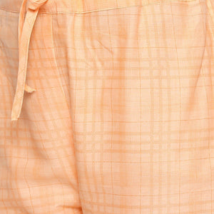 Charming White-Orange Colored Casual Wear Floral Printed Cotton Kurti-Pant Set With Dupatta - Peachmode