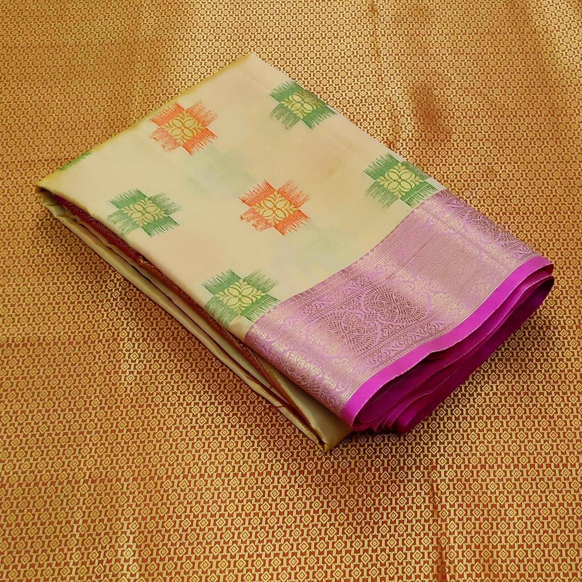 Chikoo Festive Wear Woven Soft Banarasi Silk Saree - Peachmode