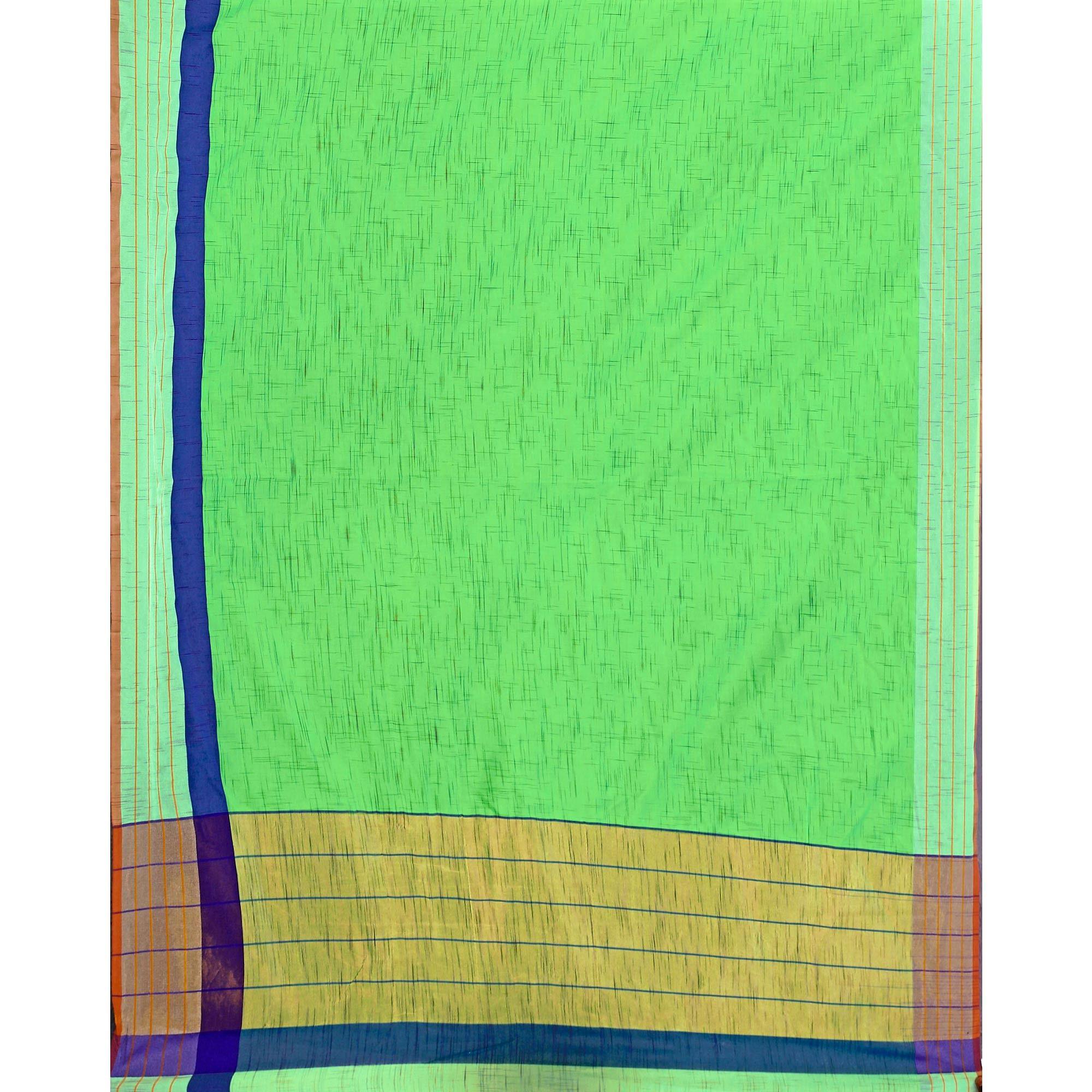 Classy Bright Green Colored Casual Printed Art Silk Saree - Peachmode
