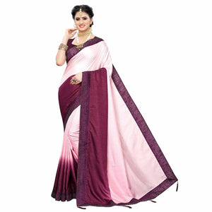 Classy Purple Colored Partywear Stone Work Sana Silk Saree - Peachmode