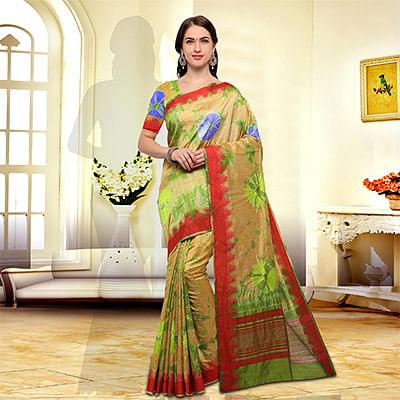 Classy Yellow Colored Festive Wear Art Silk Saree - Peachmode
