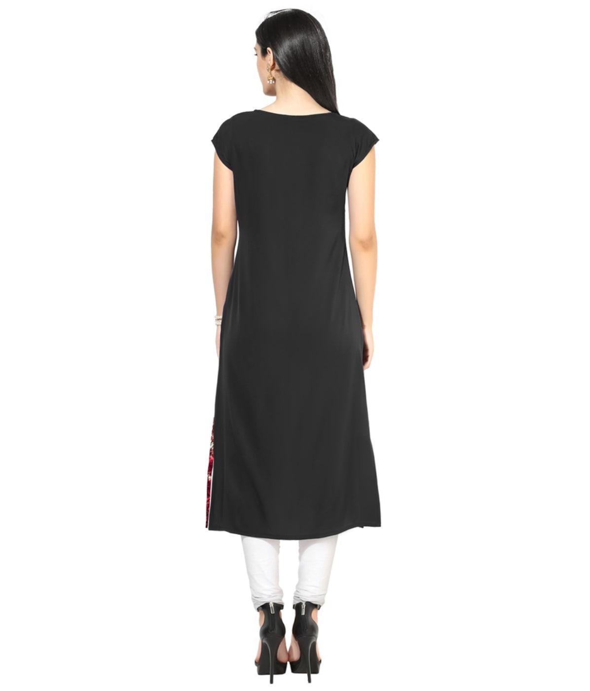 Cream Colored Casual Floral Print Kurti - Peachmode