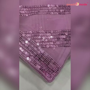 Pink Sequins Embroidered Georgette Saree