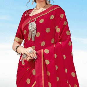 Dark Gajari Pink  casual Wear Printed Chiffon Saree - Peachmode