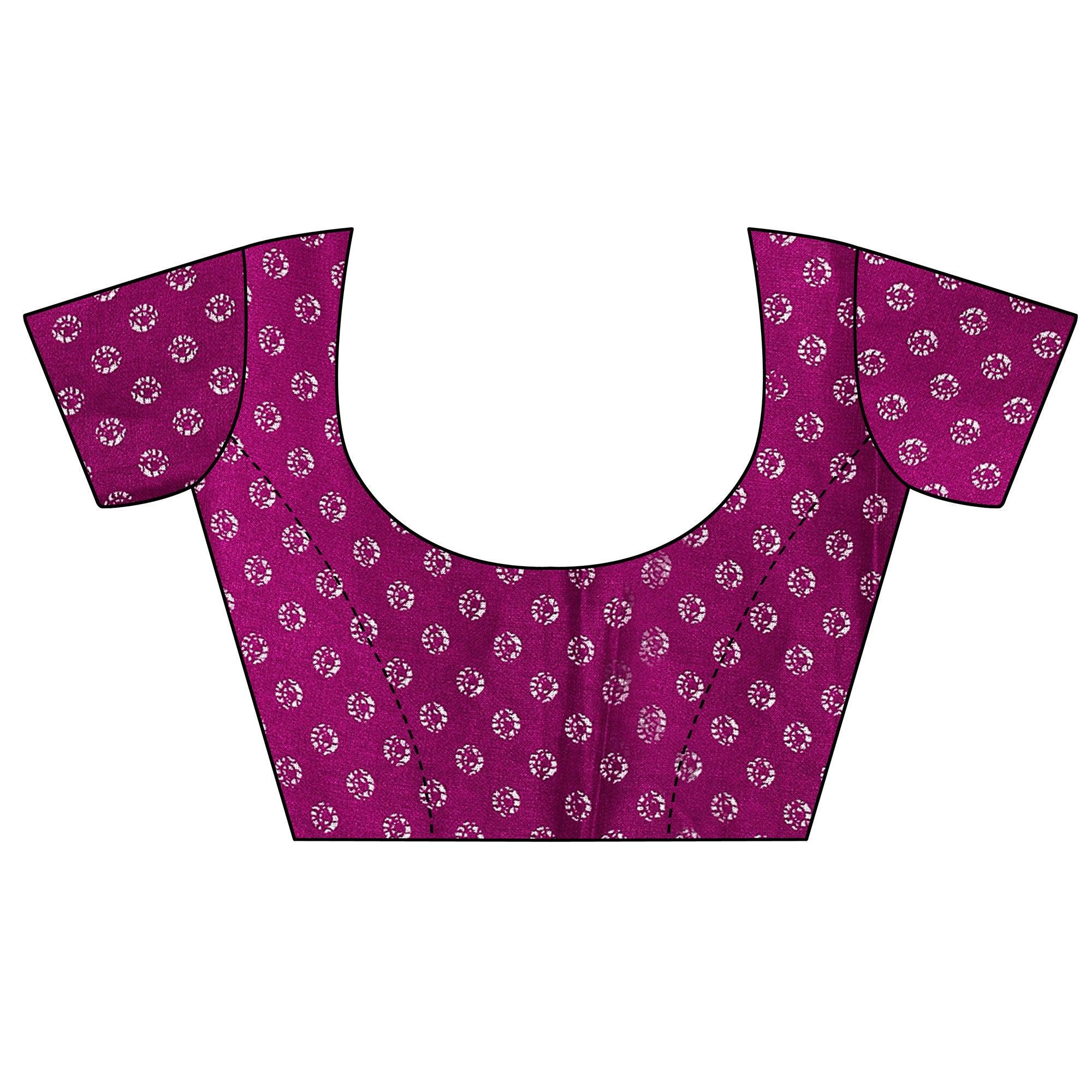 Dazzling Purple Colored Casual Wear Printed Jute Silk Saree - Peachmode