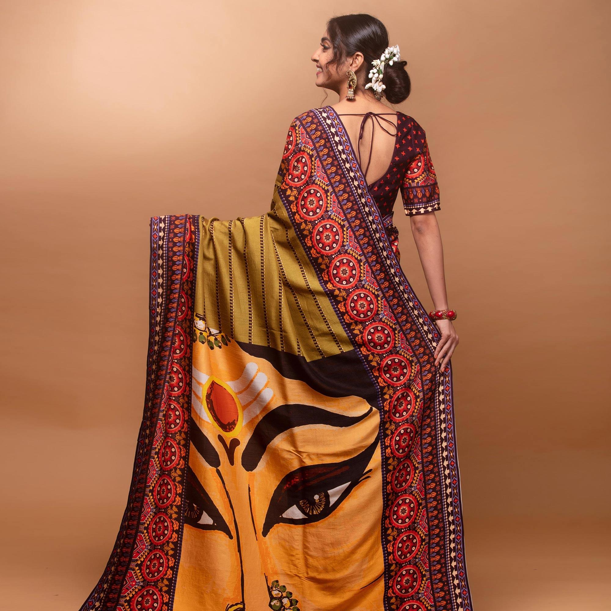 Desirable Light Green Colored Festive Wear Laser Printed Silk Saree - Peachmode