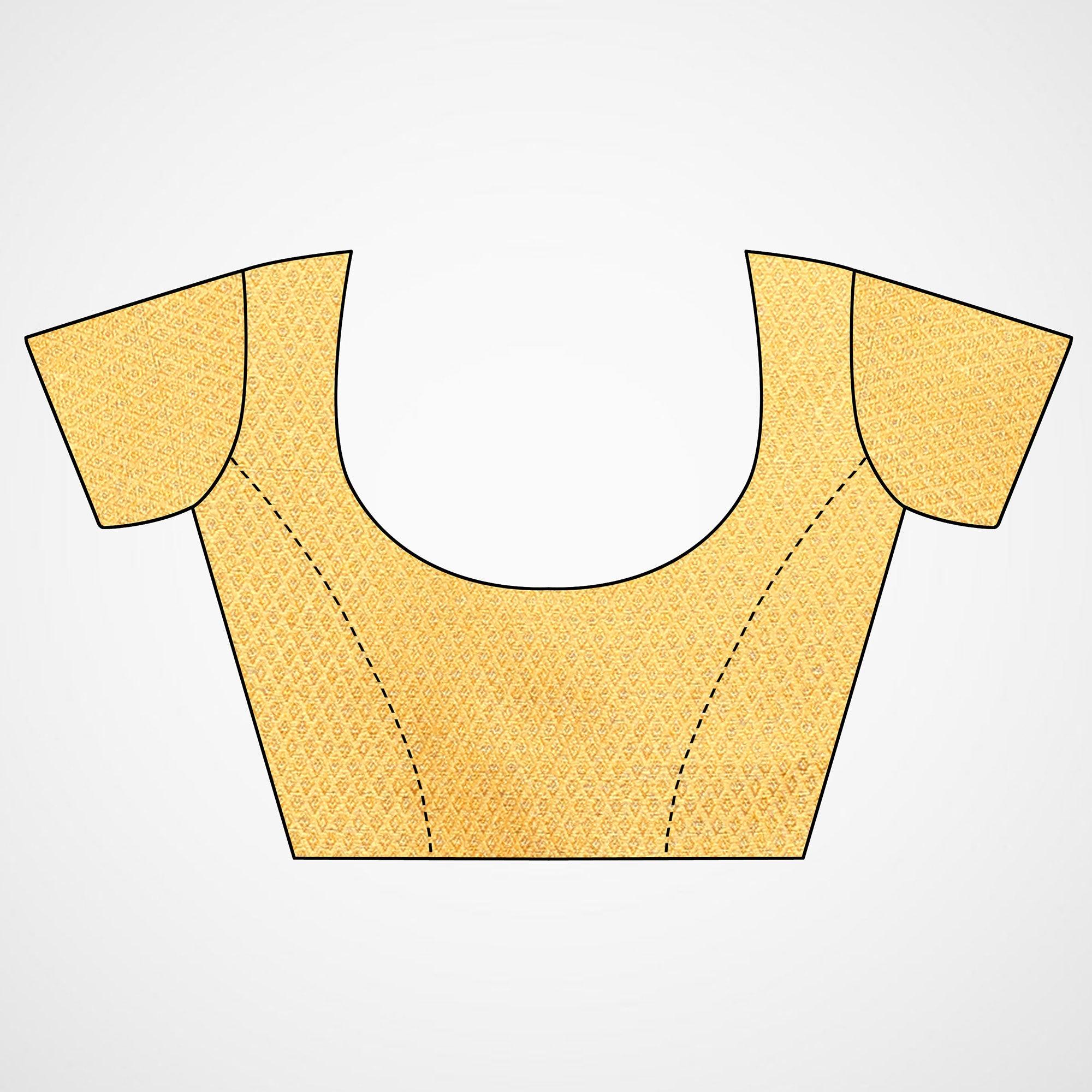 Desirable Peach Colored Festive Wear Woven Chiffon Saree - Peachmode