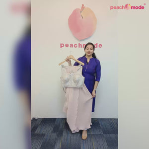 Cream Sequins Embroidered Ready to Wear Georgette Saree