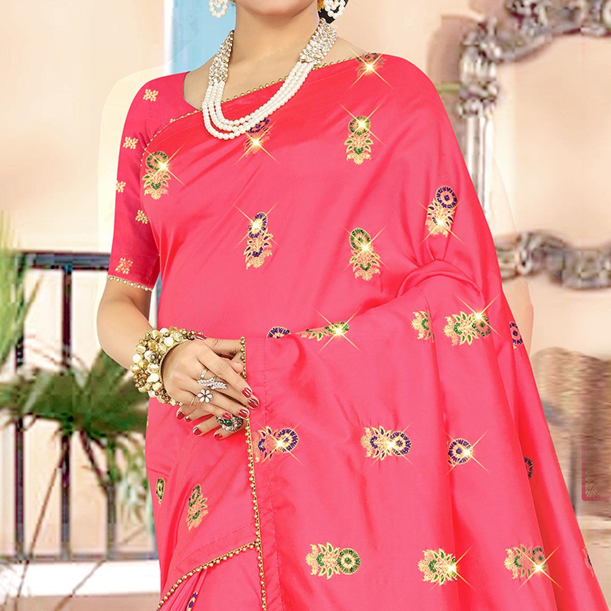 Energetic Maroon Colored Festive Wear Woven Banarasi Silk Saree - Peachmode