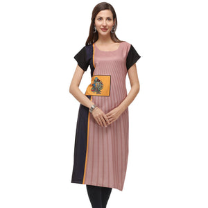 Ethnic Pink Coloured Digital Printed Casual Wear Kurti - Peachmode