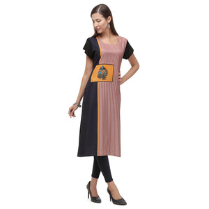 Ethnic Pink Coloured Digital Printed Casual Wear Kurti - Peachmode