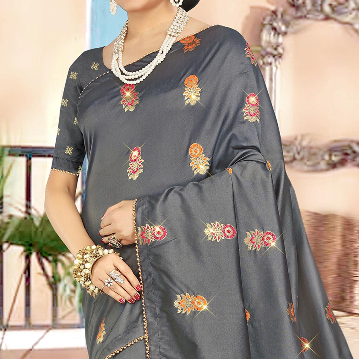 Exceptional Black Colored Festive Wear Woven Banarasi Silk Saree - Peachmode