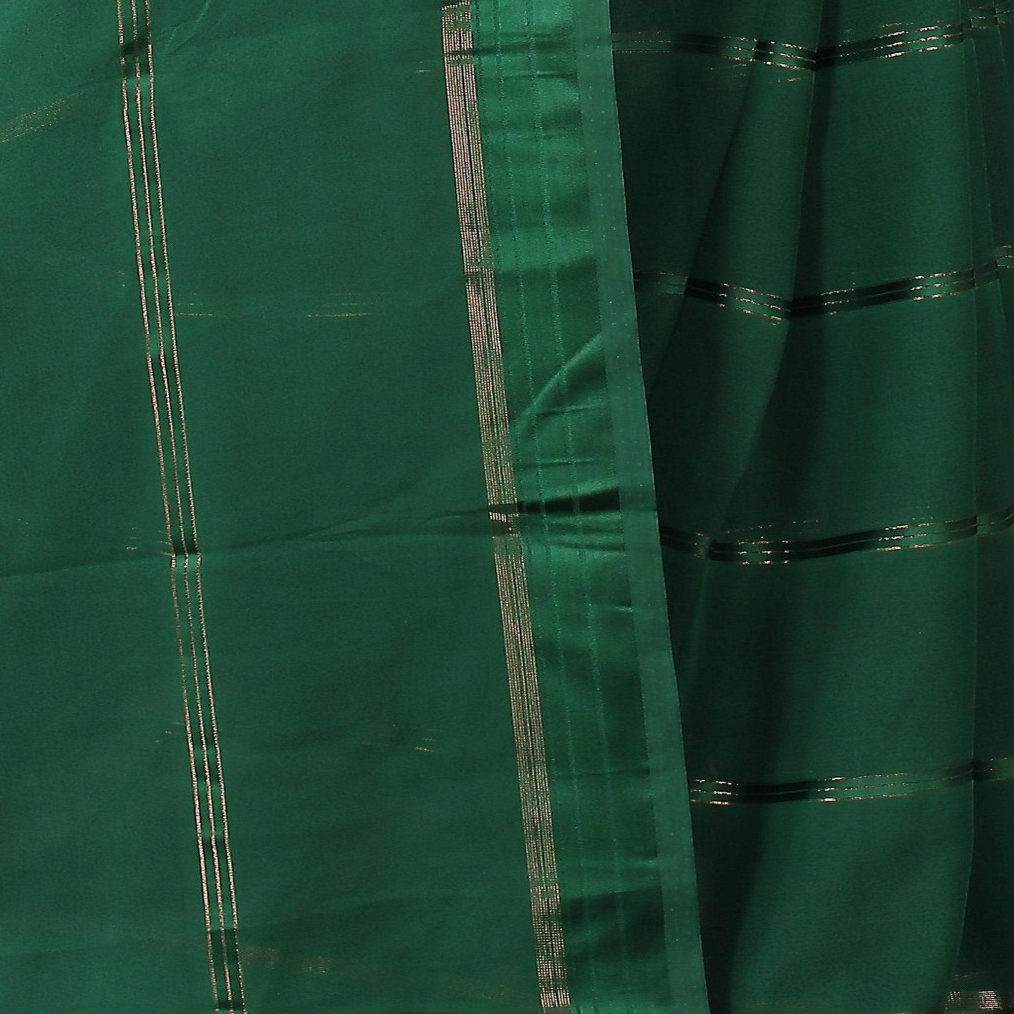 Exceptional Green Colored Casual Wear Georgette Saree - Peachmode