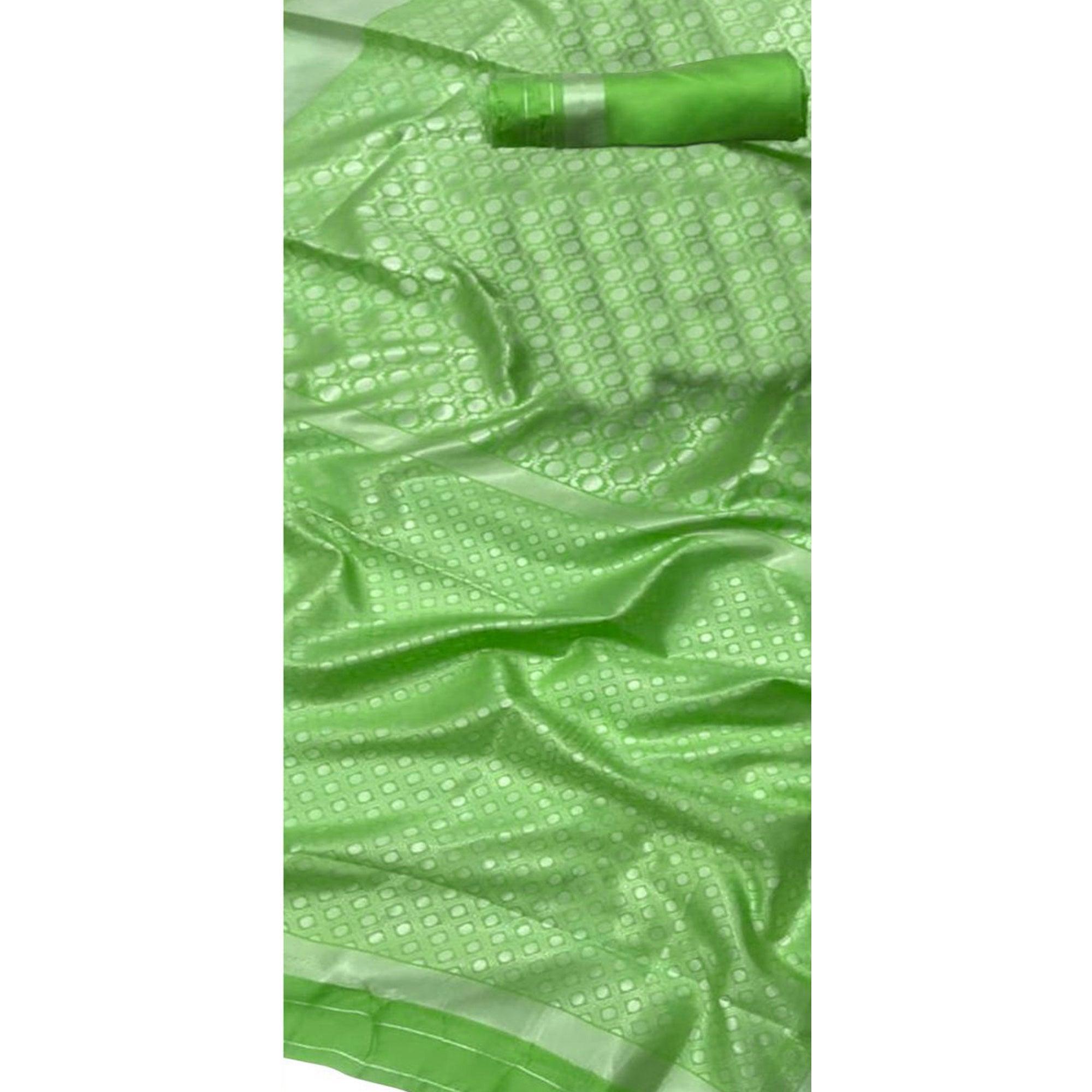 Exceptional Green Colored Festive Wear Woven Banarasi Silk Saree - Peachmode