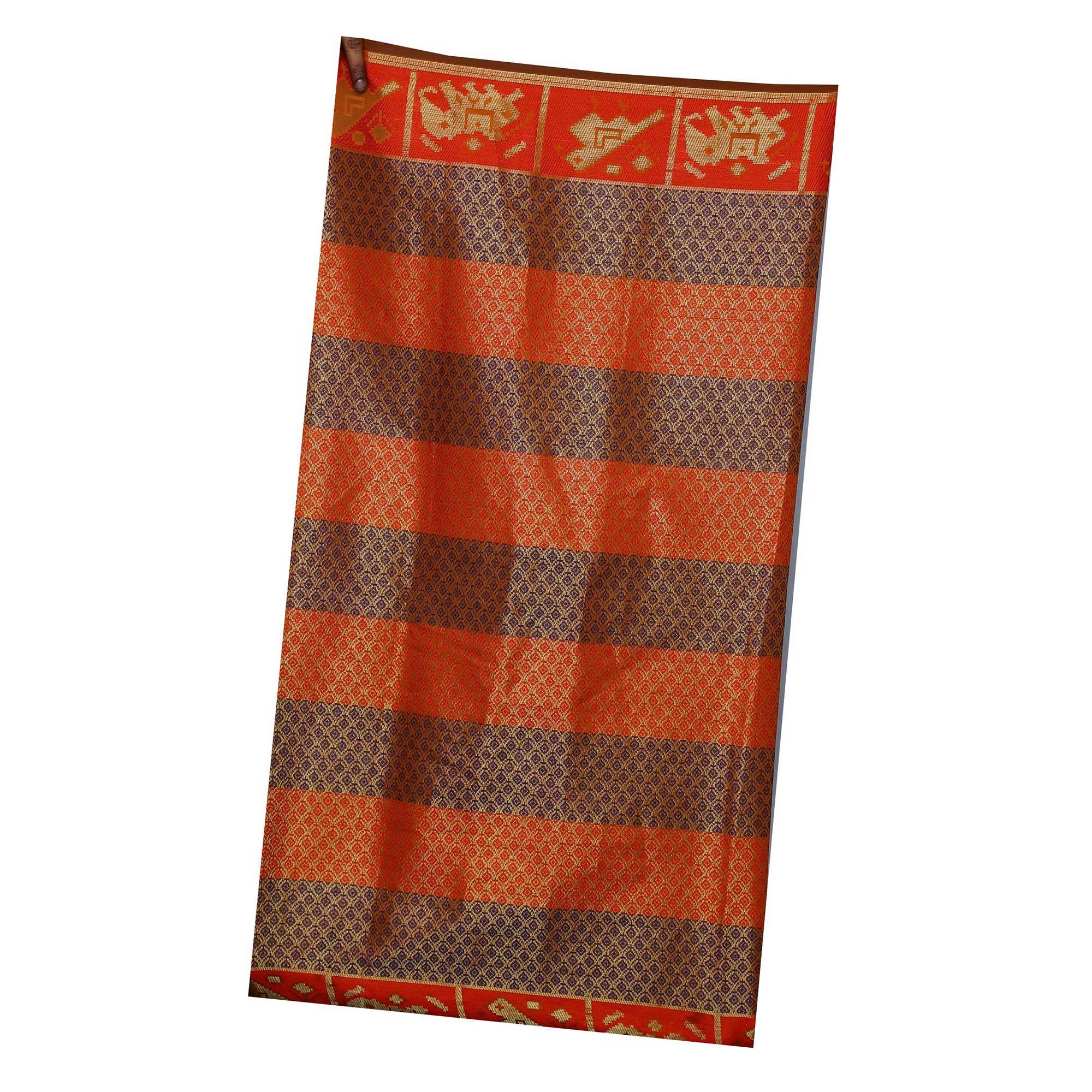Exotic Green Colored Festive Wear Woven Silk Saree - Peachmode