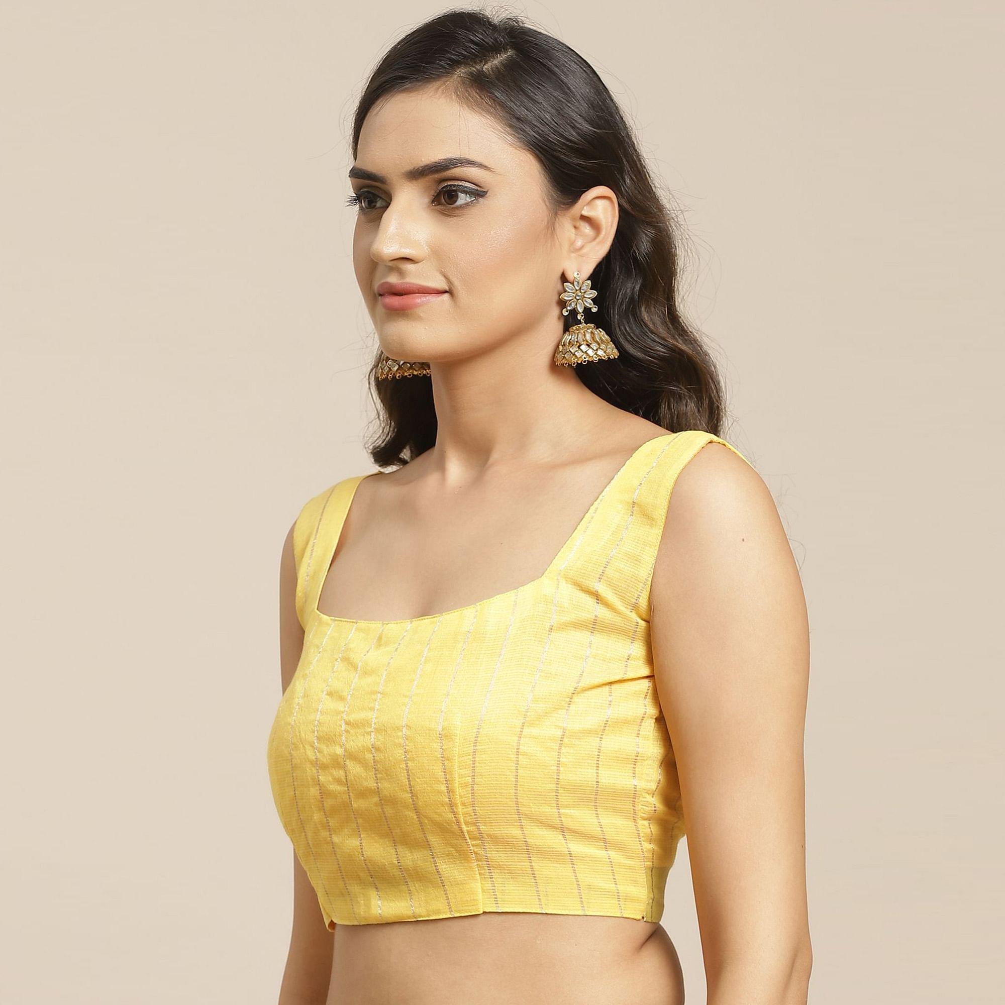 Exotic Yellow Colored Casual Wear Floral Embroidered Silk Saree With Tassels - Peachmode