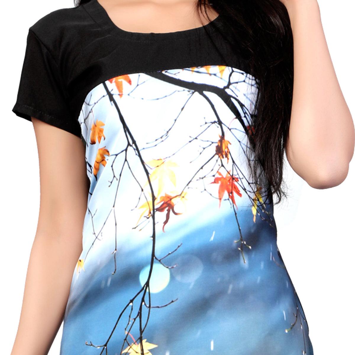 Eye-Catching Multi Colored Casual Printed Crepe Kurti - Peachmode