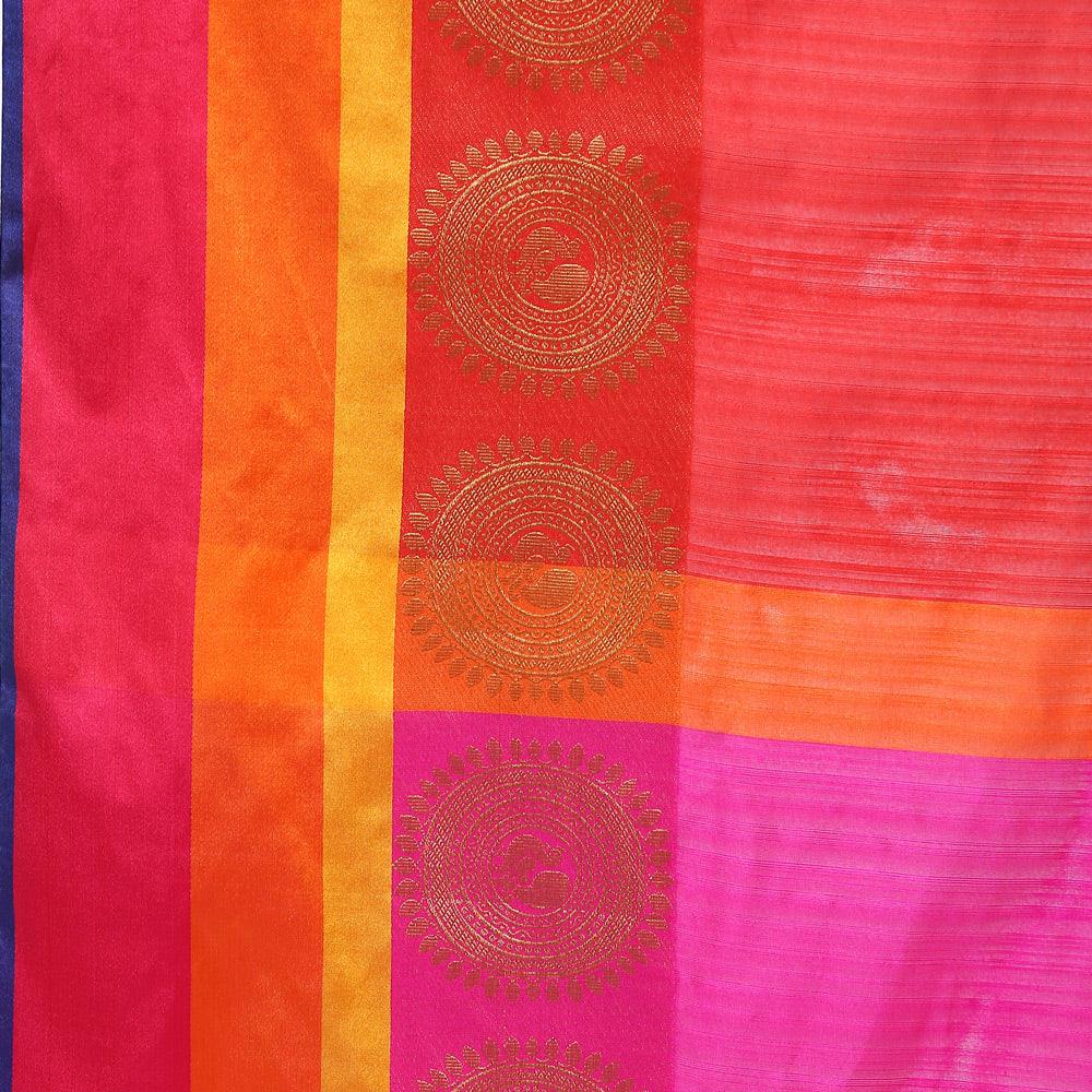Eye-catchy Red Colored Festive Wear Cotton Silk Saree - Peachmode