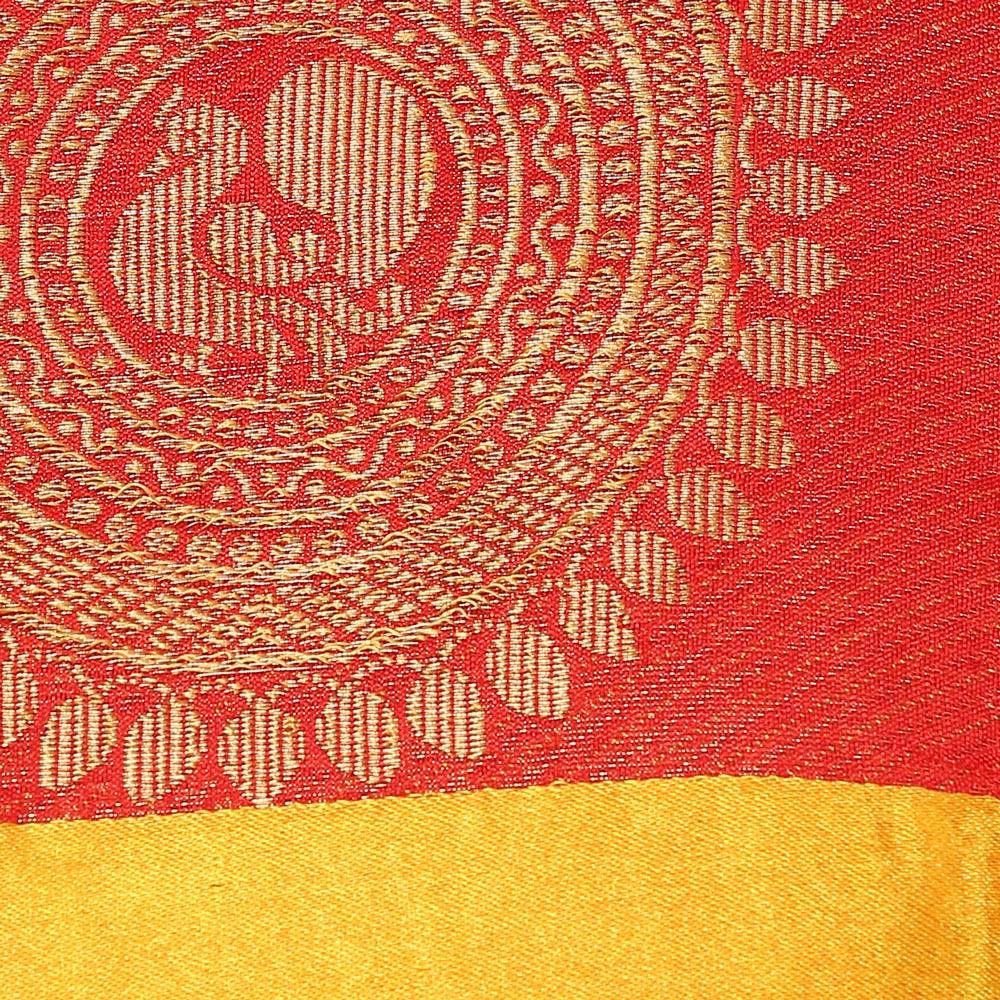 Eye-catchy Red Colored Festive Wear Cotton Silk Saree - Peachmode