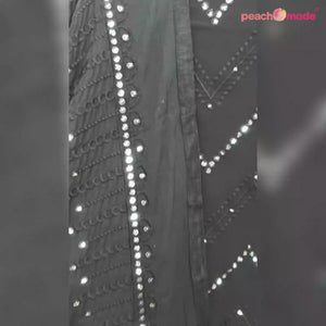 Black Sequins Embroidered Georgette Pakistani Suit