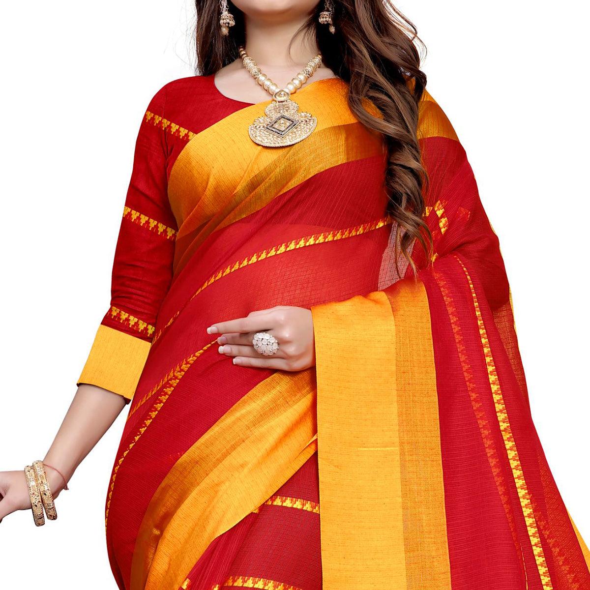 Fantastic Red Colored Festive Wear Manipuri Silk Saree - Peachmode