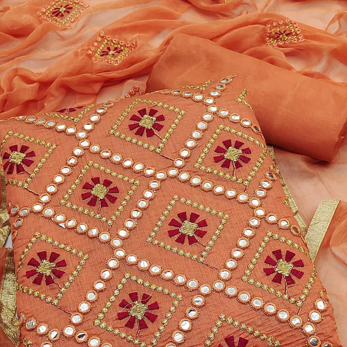 Fenta Embroidered Modal Dress Material - Peachmode
