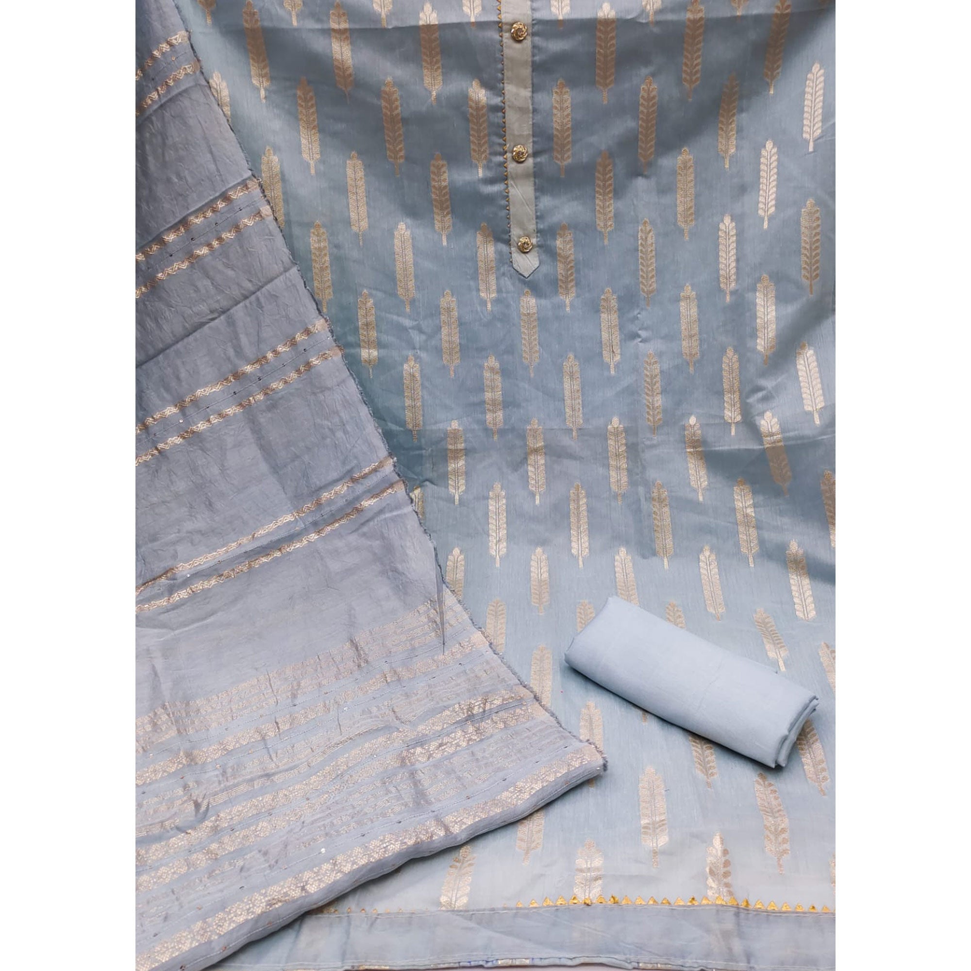 Grey Woven Modal Dress Material