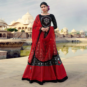 Black Weaving With Mirror Work Jacquard Gown