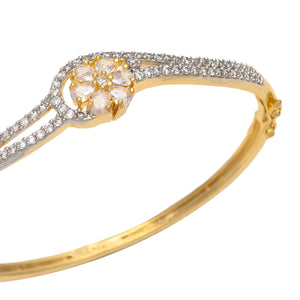 Gold Polish American Diamond Sleek Bracelet